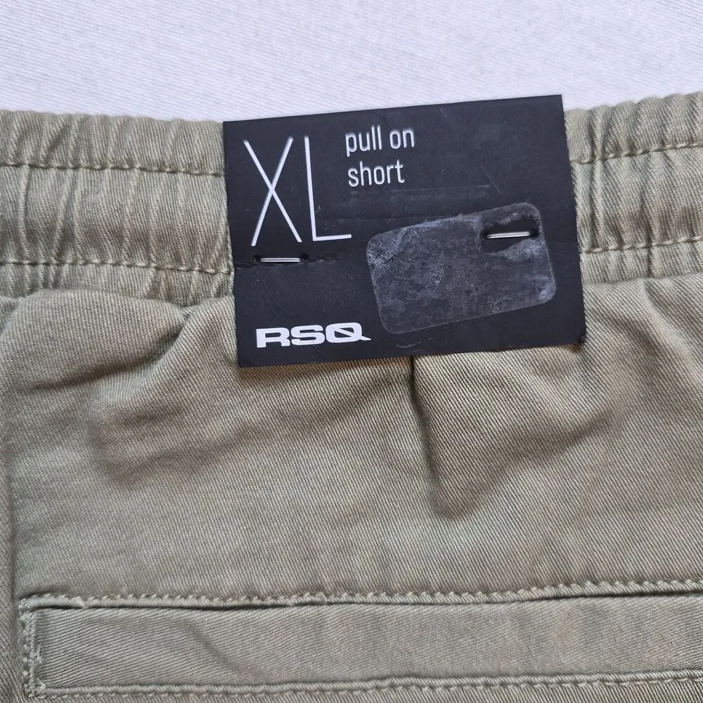 RSQ Men's Pull On Shorts Size XL Military Green Elastic Waist Pockets